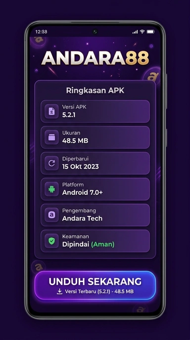 Tampilan halaman APK andara88