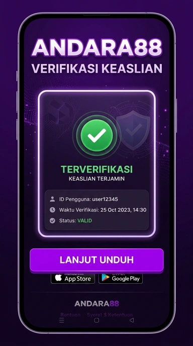 Tampilan kanal resmi andara88