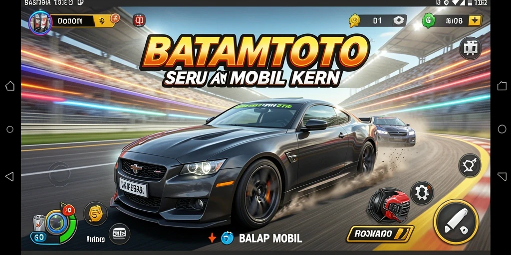 Tampilan antarmuka <strong>BATAMTOTO</strong> menampilkan mobil Balap yang siap beraksi.