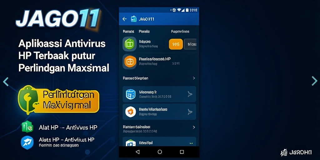 Tampilan antarmuka utama JAGO11 dengan fitur pemindaian antivirus.