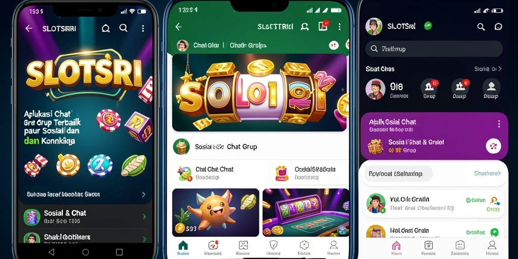 Antarmuka aplikasi SLOTSRI dengan fitur Chat Grup yang intuitif dan menarik.